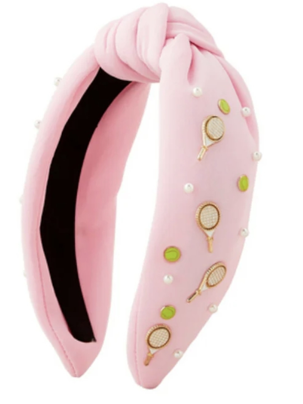 NWT- Pink Pearl & Tennis Charm Knotted Headband